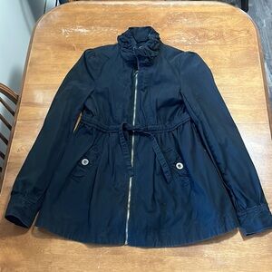 SWS Black Ruffle Collar Peplum Jacket